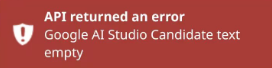 Google AI Studio Candidate text empty